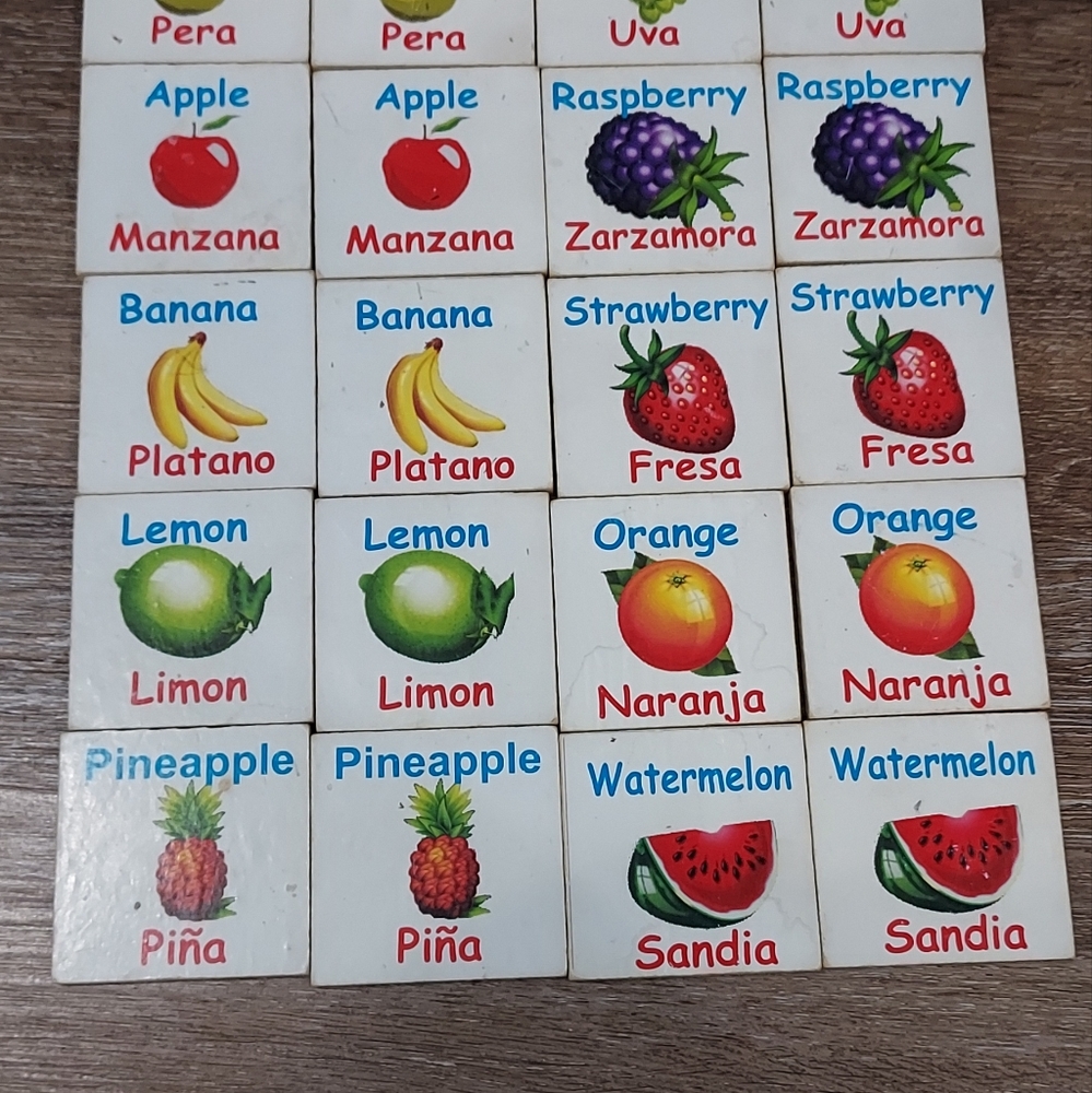 Bilingual Wooden Memory Game